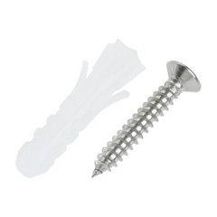 4/8pcs Flat head Self-tapping Screws w Expansion Tube for Hanging Picture Frames