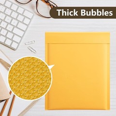 100 Pack Yellow Kraft Bubble Mailers 6×10 Inch – Secure Self-Sealing Envelopes