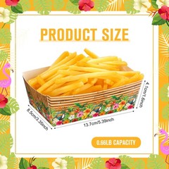 50 Packs Hawaiian Party Decoration Tiki Disposable Paper Food Tray Aloha Nach…