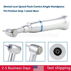 1-10* Dental Slow Low Speed Handpiece Push Button Contra Angle w/ FG 1.6MM Head