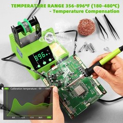 Soldering Station, 100W Digital Display Soldering Iron Station Kit with 2 Hel…