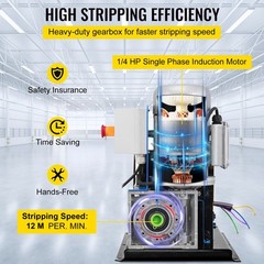 VEVOR Wire Stripping Machine Portable 110V Electric Scrap Cable Stripper 370W
