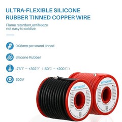 12 AWG Silicone Wire 25ft Red Black Flexible Stranded Tinned Copper Spool