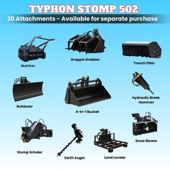 TYPHON STOMP 502 Compact Tracked Skid Steer Loader 22.1HP Honda Gasoline engine