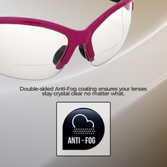 Cougar Pink Womens Bifocal Safety Glasses 2.5 Clear Shatterproof Lenses