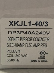 Definite Purpose Contactor 40A 3 Pole 240vAC coil