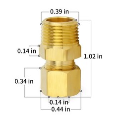 Brass Compression Tube Fitting 10-PACK 1/8 OD x 1/8 NPT Male Connector
