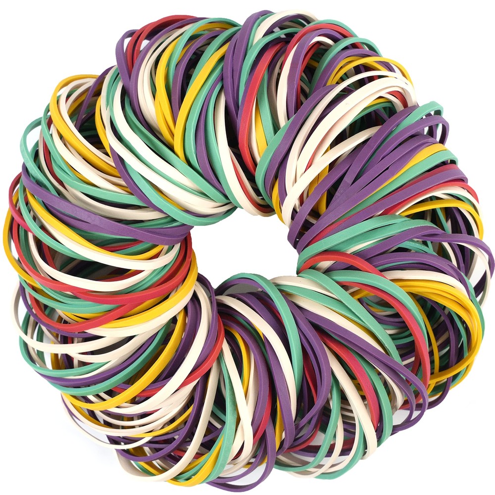 Rubber Bands Size # 33, Multicolors Rubber Bands for Office School Home, 200 Pcs