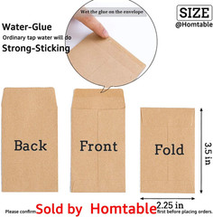 100 Pack Small Coin Envelopes Self-Adhesive Kraft Paper Seed Envelopes Mini Part