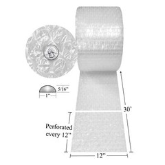 UBMOVE Medium Bubble Roll Wrap 12″ wide x 30′ perforated 5/16″ Bubbles