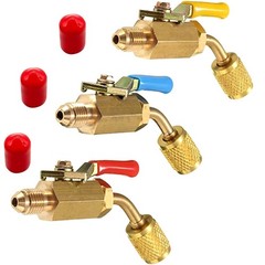 3PCS/Set Brass Air Conditioning HVAC 1/4″ Shut Valve For AC Charging Hoses