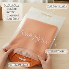 100 Count Frosted Mailers 10×13 with Built-In Handle for Events and Shipping