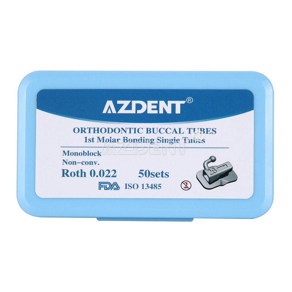 Dental Ortho Bondable Buccal Tube with Band Roth MBT 022 1st 2nd Molar Non-conv
