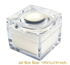 36 PCS OF CLEAR PLASTIC LENS MAGNIFIER ON TOP GEM COINS JAR JEWELRY DISPLAY BOX