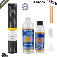 NEW 10FT Carbon Fiber Repair Kit 12in Fabric Cloth Epoxy Resin Hardener Set