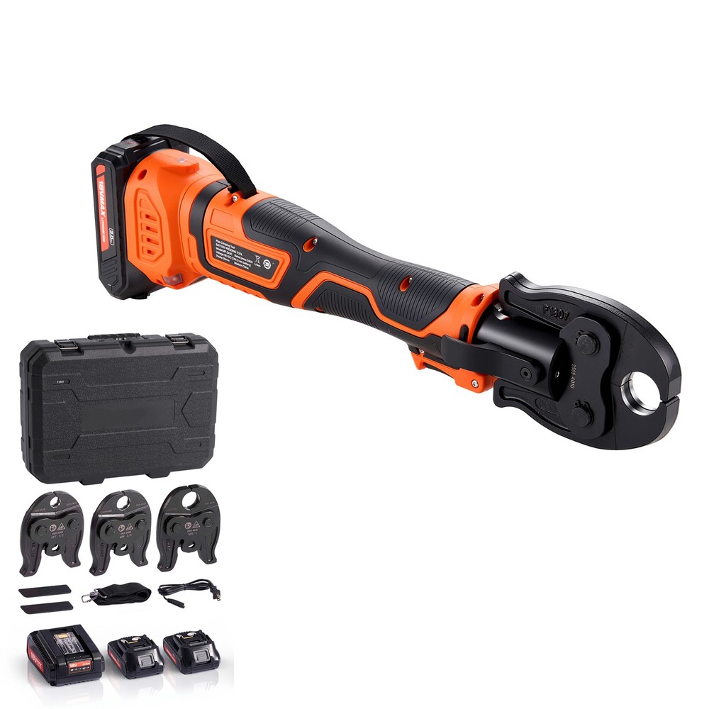 Uimoso 18V Press Tool Kit for 1/2″ 3/4″ 1″ PEX Pipe Stainless Steel Ring