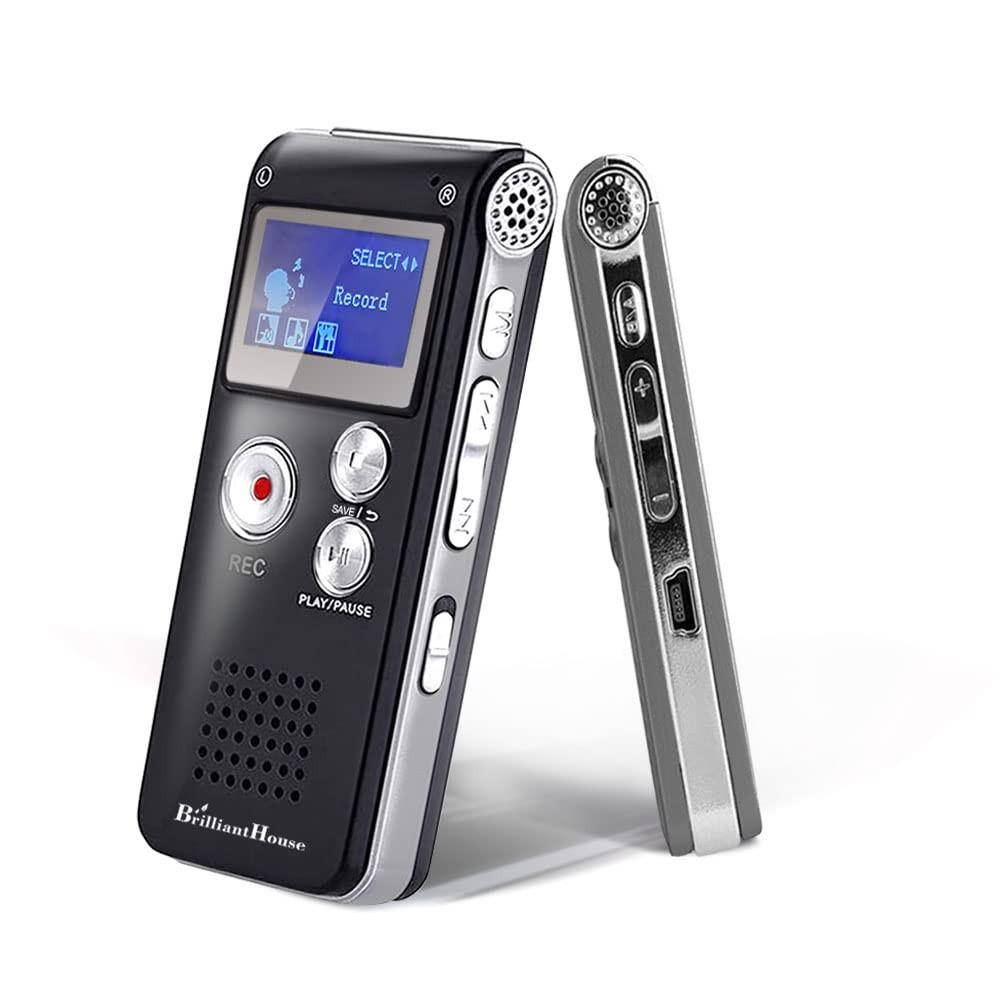 Grabadora De Voz Digital 16GB USB Recargable Grabación Audio Dictáfono Recorder