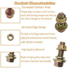 146/170pc Metric Flange Bolt Assortment, Hex Bolts and Nuts Kit, M6 M8 M10 (16mm