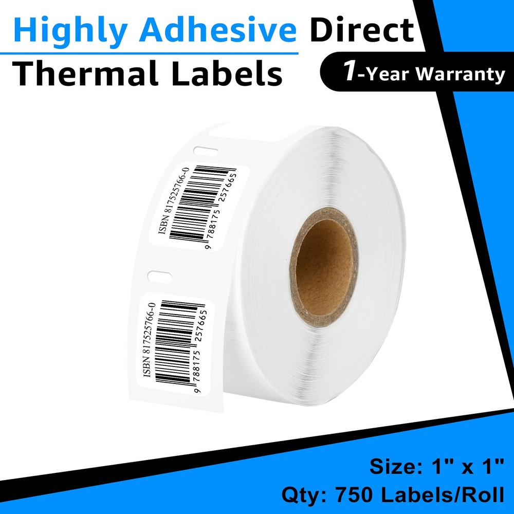 1Roll 1″ x 1″ Multipurpose 750 Labels for Dymo 30332 LabelWriters 450 Duo