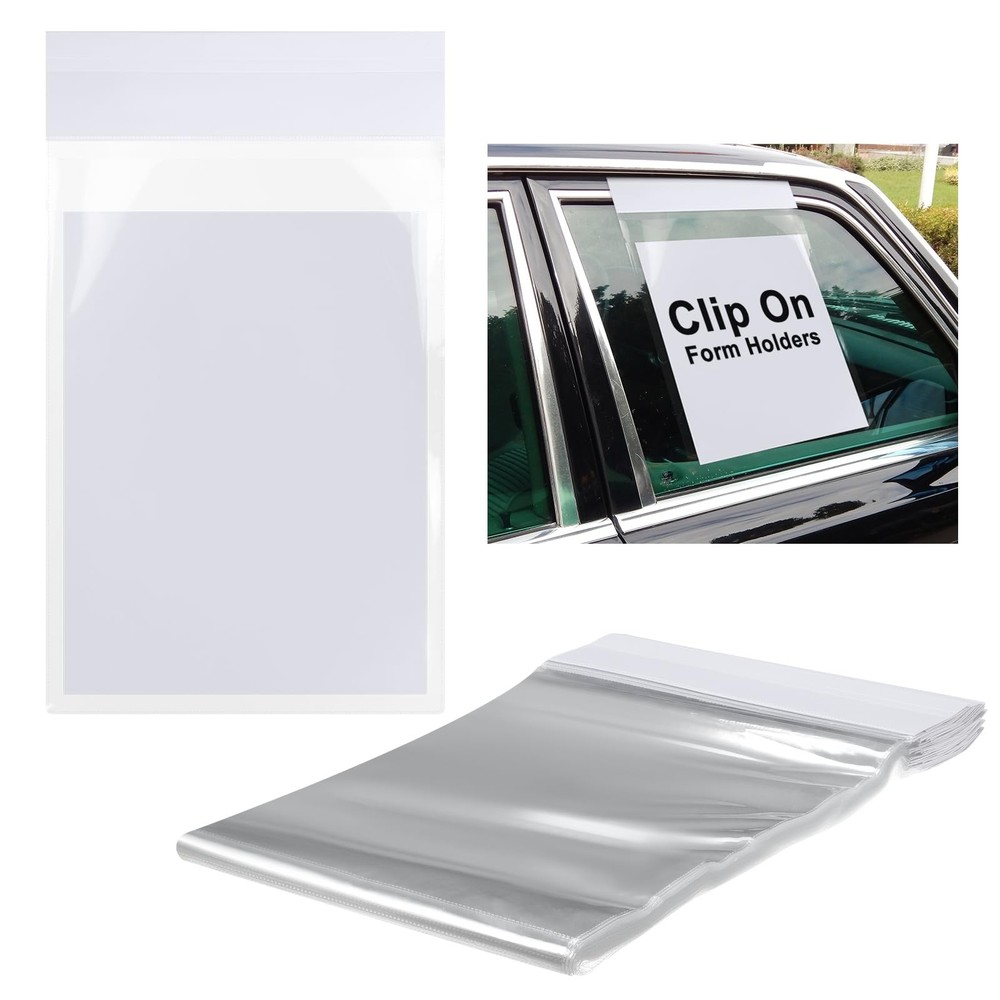 Saypacck 50 Pack Clip on Window Form Holder Buyers Guide Hangers Clear