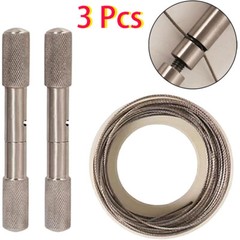 3 Pcs – OB Handles and Wire Saw 23″ Heavy Duty Handsaw for Cattle Dehorning