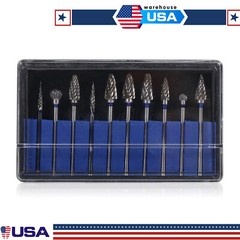 10 Pcs Dental Lab Tungsten Steel Carbide Burs Polishing Bur Drills HP 2.35mm