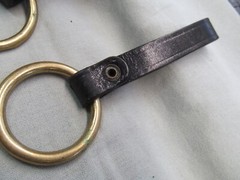 CHOICE of ONE (1) Flashlight/Baton Holder-Blk Leather Basketweave w/Brass Ring