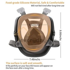 Full Face Gas Mask Painting Spraying Respirator w/Filters Set for 6800 Facepiece