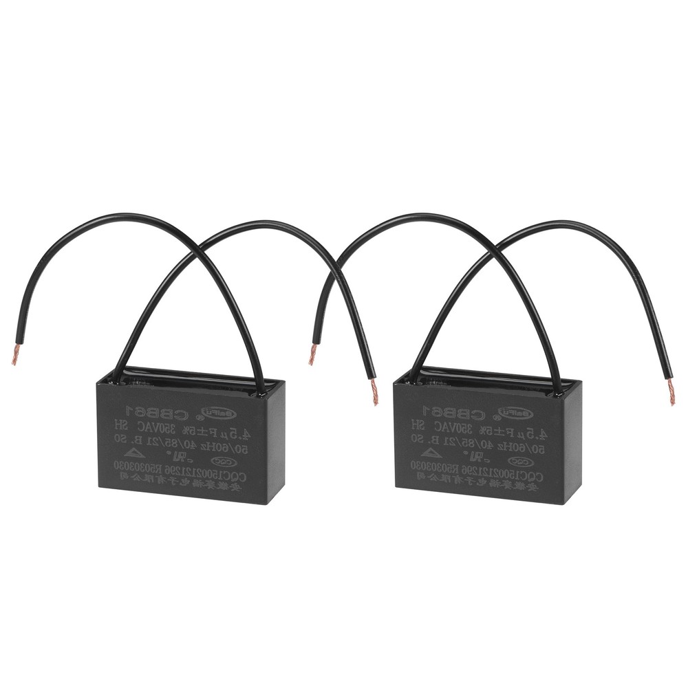 2pack Ceiling Fan Capacitor CBB61 4.5uF 350V AC 2 Wires Metallized Polypropylene