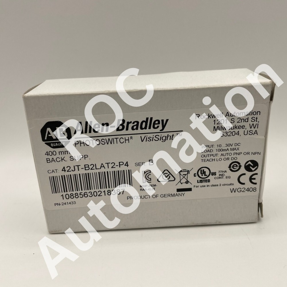 New Allen-Bradley 42JT-B2LAT2-P4 Ser B Photoswitch VisiSight Sensor 400mm