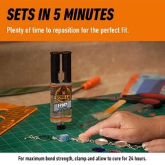 Gorilla 2 Part Epoxy, 5 Minute Set, .85 Ounce Syringe, Clear, (Pack of 1)