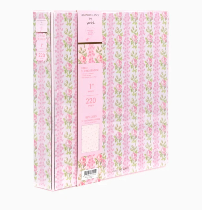 LoveShackFancy Yoobi Blooming Heirloom 1″ Binder with 5-Tab Dividers