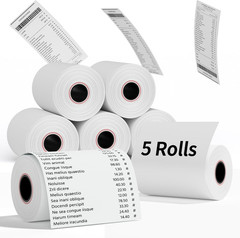 (5 Rolls) 2 1/4″ X 85′ Thermal Receipt Paper Rolls, Cash Register POS Thermal Pa