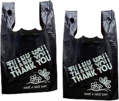 YoYoRain Black Thank you bags, HEAVY DUTY 22MIC Plastic Bags…