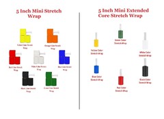 Mini Stretch Wrap 5″ x 1000ft 80 Gauge Parcel Packaging Rolls Color Plastic Film
