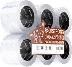 Industrial Grade Clear Packing Tape 6 Rolls – 110 Yards per Roll – 3″ Wide x …