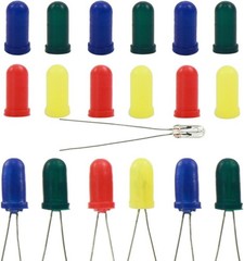XPT01 100pcs Blue/Red/Yellow/Green Caps/Covers for 3mm Grain of Wheat Bulbs LEDs