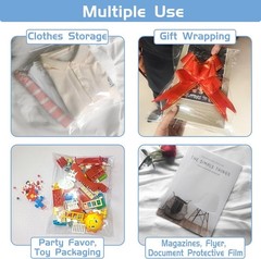 9X11 Inch Self-Sealing Clear Plastic Shipping Bags for Clothes, 100 Pack OPP Pol
