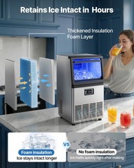 VEVOR Commercial Ice Maker 80 lbs/24h Ice Machine 13 lbs Storage Bar Restaurant
