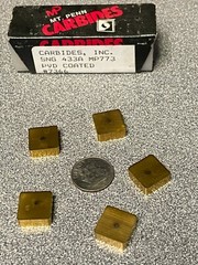 SNG 433A GRADE MP773 PVD (TiN) COATED INSERT, C5/C6 STEEL, NEW, 5 INSERTS/LOT