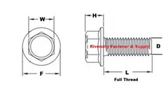 5/16-18×7/8 Grade 8 Flange Bolts 5/16×18 x .875 Screws 5/16×18 x 7/8″