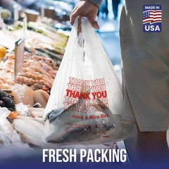 Thank You Plastic T-Shirt Bags 11.5×6.5×21 for Grocery Retail Shopping Carry Out