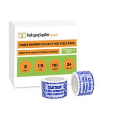 24 Rolls Tamper Evident Security Tape 3″ x 110 Yards 1.9 Mil Printed Tape
