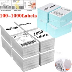1000/Stack 4″x6″ Fanfold Direct Thermal Shipping Labels Zebra & Rollo Printers