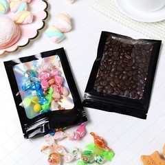 400 pcs Holographic Mylar Foil Bags Smell Proof Resealable Zip Lock Pouch Black