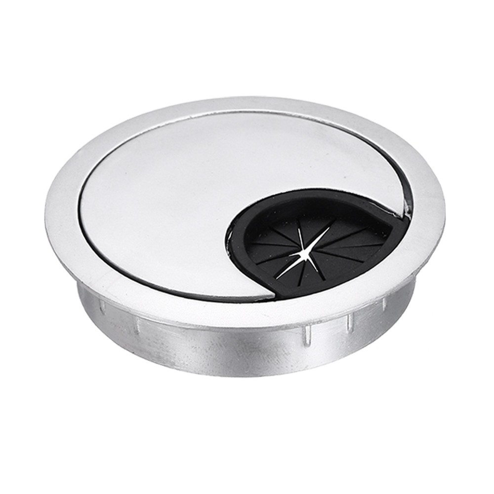 Desk Grommet 1.8 Inch,Zinc Alloy Desk Hole Cover,45mm,Silver