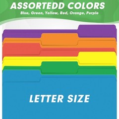 30 Pack 1/3 Cut Tab File Folders, Colored File Folders Designed for Office