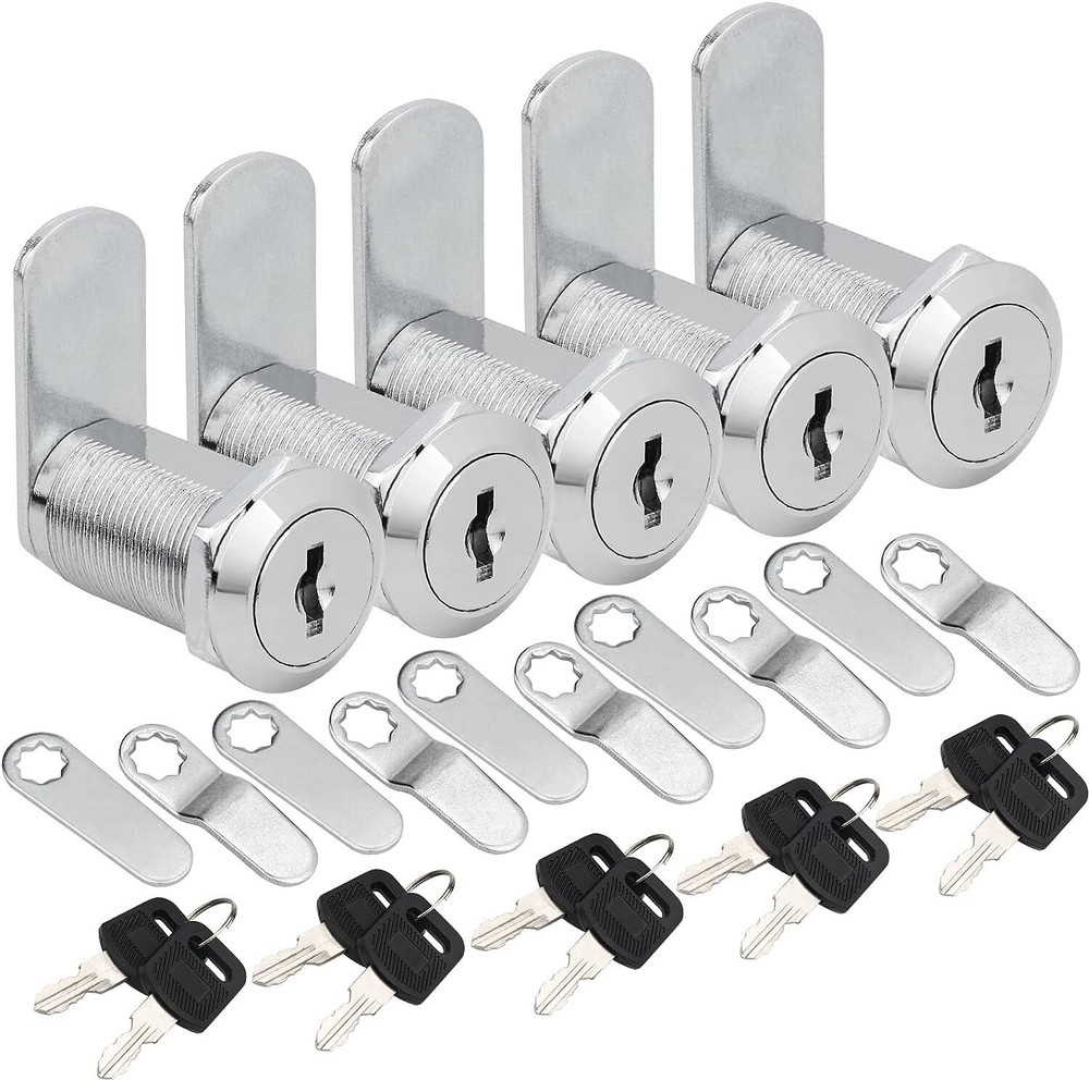 2/5/10 Pcs 5/8″ 1″ 1 1/8″ Cabinet RV Cam Locks Keyed Alike Secure Drawer File