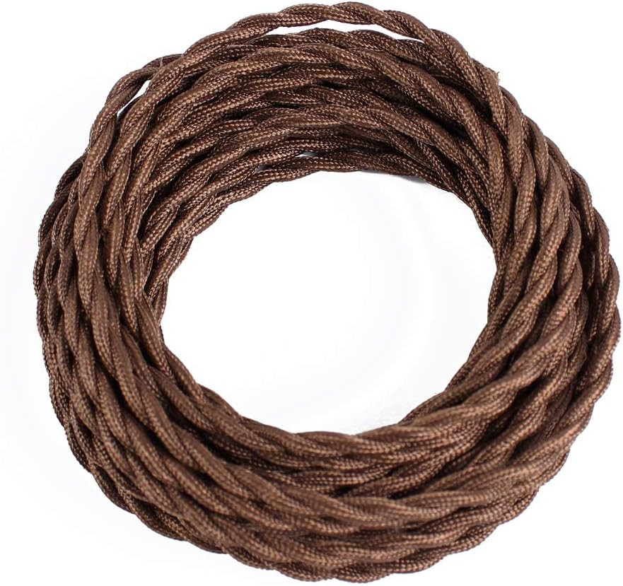 25Ft Fabric Cloth Covered Lamp Twisted Wire, Vintage 18/2 Industrial Electrical