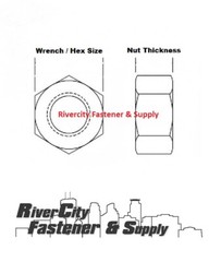 1-8 Galvanized Steel Hex Nuts 1×8 Nut 1″ x 8 Coarse Thread